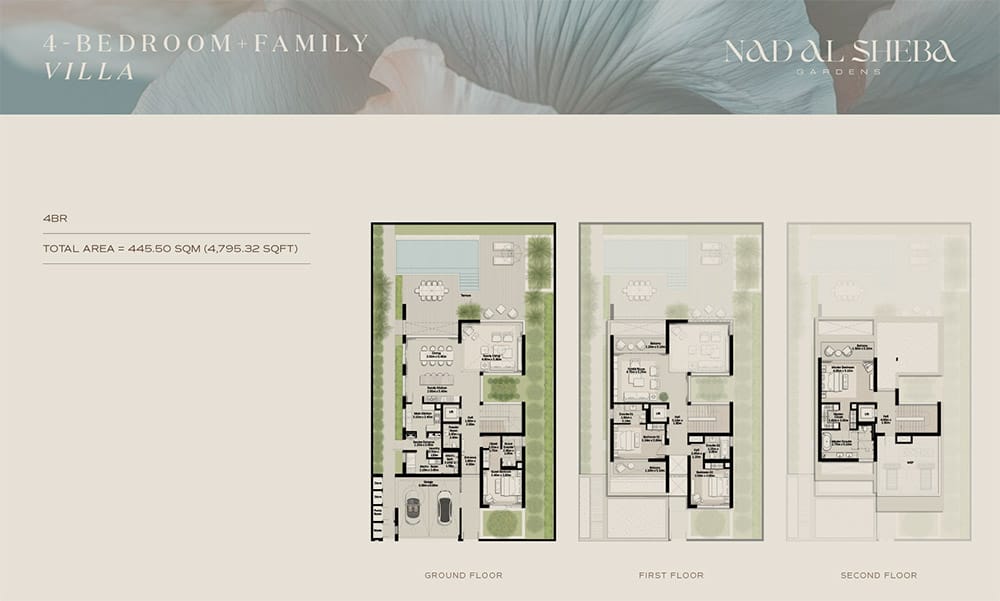 Nad Al Sheba Gardens 4 Bedroom Villa Floor Plan